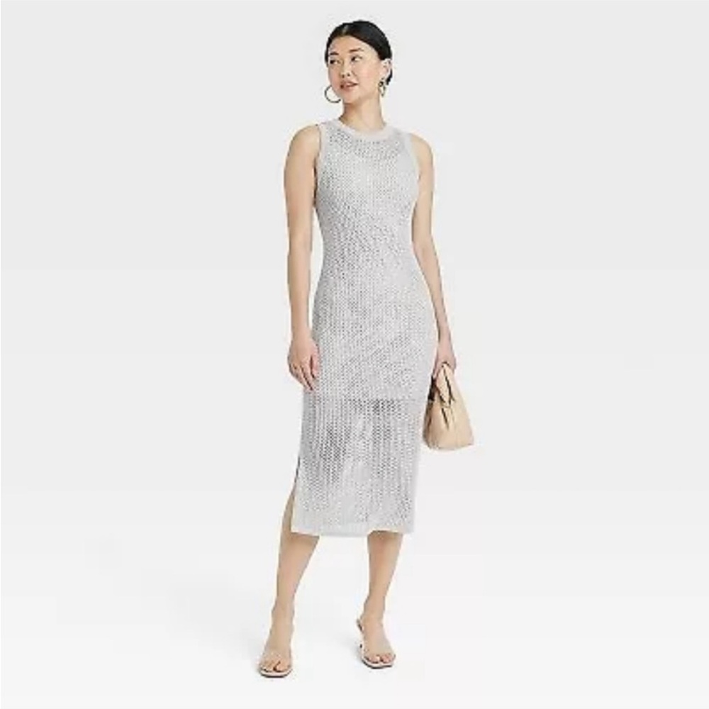 Silver knit dress